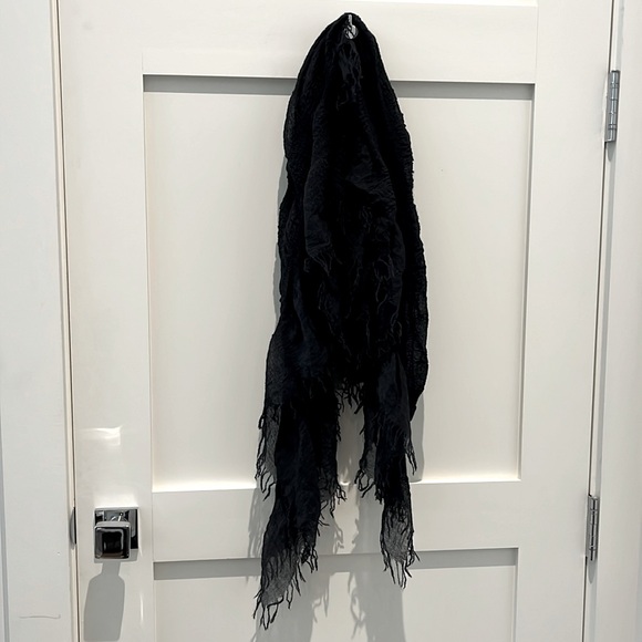 Pas de Calais black gauze scarf - Picture 2 of 6